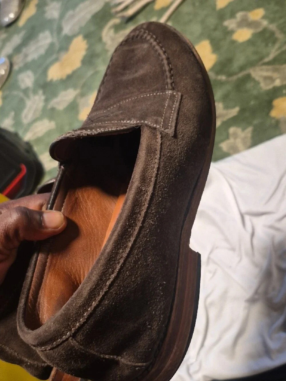 Allen Edmonds Dark Brown Suede Penny Loafers